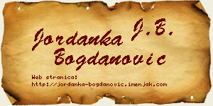 Jordanka Bogdanović vizit kartica